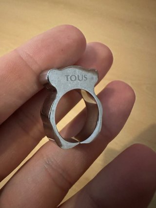 Anillo TOUS Plata Diseño Oso Ajustable