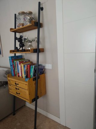Estantería moderna Escalera Madera y Metal