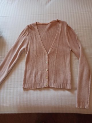 Chaqueta rosa de punto