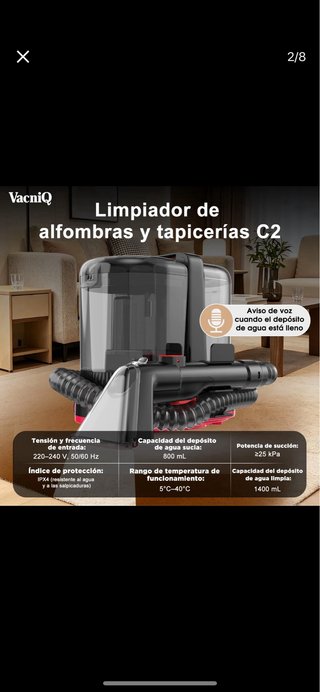 limpiador de alfombras y tapizados, potente succió