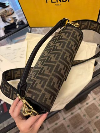 Bolso Fendi FF Tela Marrón y Dorado