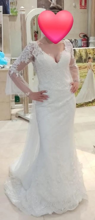 Vestido de Novia Encaje Manga Larga