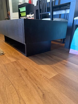 Mesa de centro de salón madera y cristal