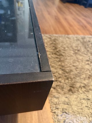 Mesa de centro de salón madera y cristal