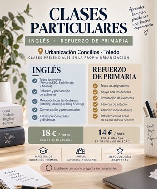 Clases particulares de inglés y refuerzo