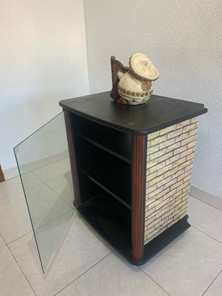 Mesita TV madera y cristal