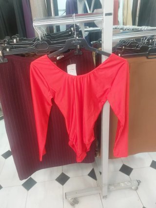 Maya body rojo manga larga talla única