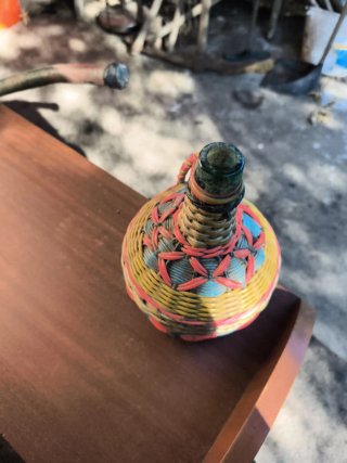 Damajuana Viresa Vidrio y Mimbre Multicolor