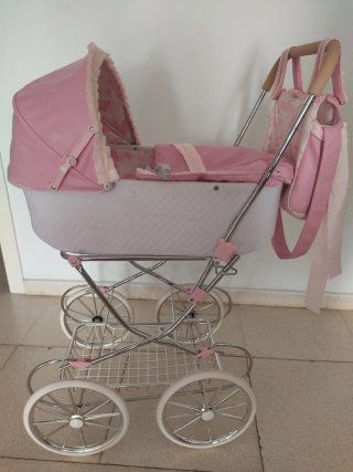 Coche Capota Reborn con Bolso Rosa