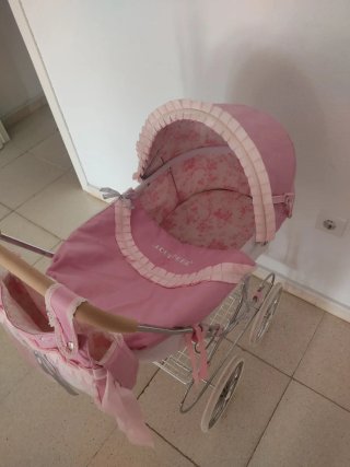 Coche Capota Reborn con Bolso Rosa