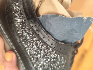 Zapatos Oxford con Revestimiento Dañado