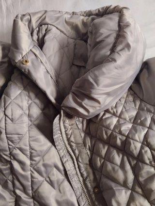 Chaquetón acolchado señora gris metalizado