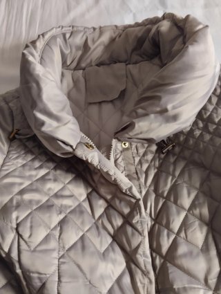 Chaquetón acolchado señora gris metalizado