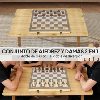 Ajedrez de madera plegable