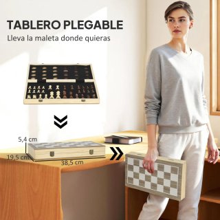 Ajedrez de madera plegable