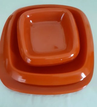 Cestino da picnic vintage arancione anni '70