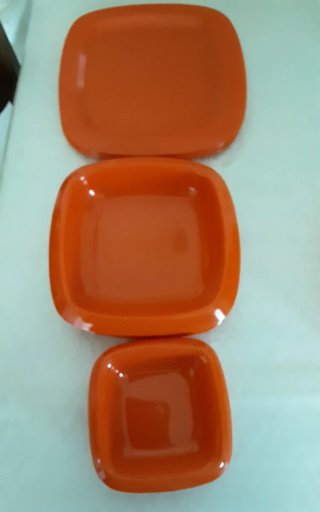 Cestino da picnic vintage arancione anni '70