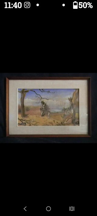 Vecchio quadro dipinto ad olio firmato C.Catelli