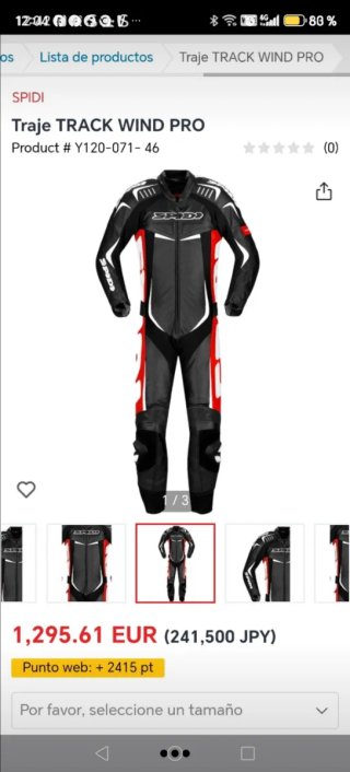 Mono de moto SPIDI negro, rojo y blanco