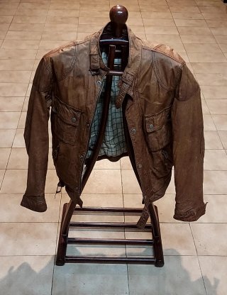 Chaqueta de piel vacuno marrón Talla 48