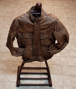 Chaqueta de piel vacuno marrón Talla 48