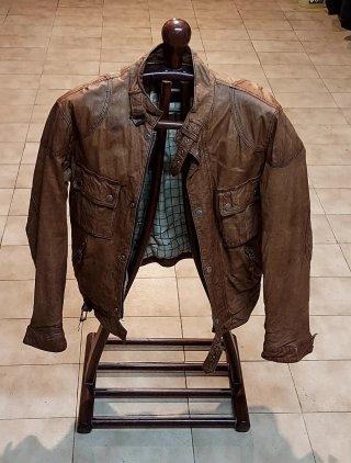 Chaqueta de piel vacuno marrón Talla 48