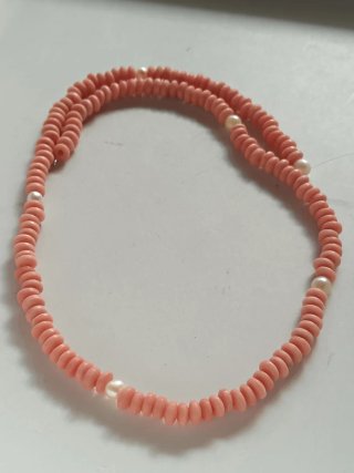 Collana vetro sabbiato Corallo