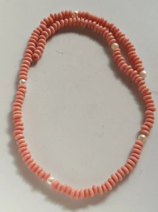 Collana vetro sabbiato Corallo