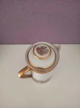 Jarrón Limoges Antiguo Porcelana Dorada VINTAGE