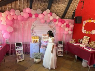 Vestido de Comunión Blanco y Rosa