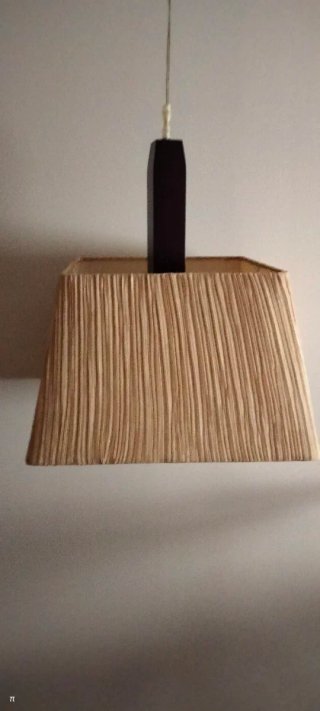 Lámpara de techo tela y madera