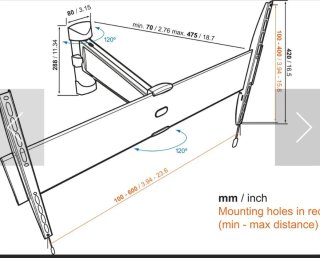 Soporte TV giratorio pared VOGEL's de 40" a 65"