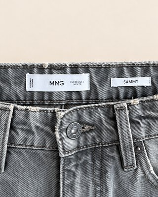 Mango Jeans Tapered Vintage 90s Talle Alto Gris