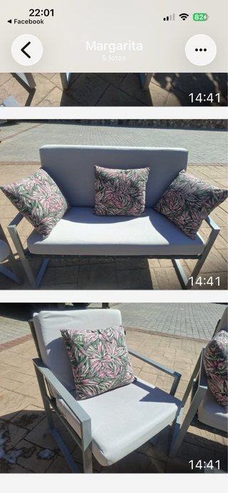 Conjunto de jardín 2 sillones y sofá