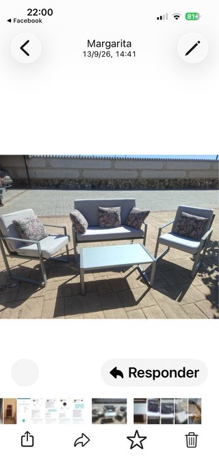 Conjunto de jardín 2 sillones y sofá