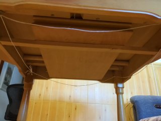 Mesa extensible redonda cristal y madera