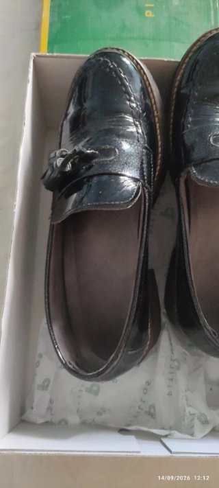 Mocasines Pitillos Negros Charol Talla 38
