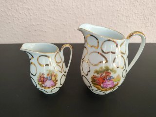 Juego de café antiguo porcelana pintada (tu-yo)