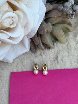 Pendientes Tous Oro Perla y Diamante