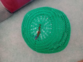 Puff suelo crochet sandía