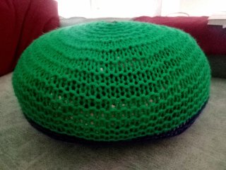 Puff suelo crochet sandía