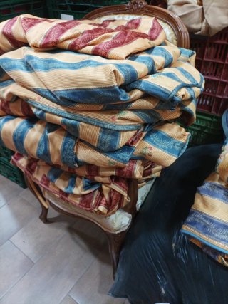 Colchas de tela con rayas