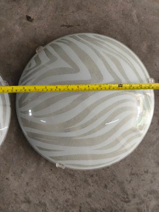2 plafoniere vetro 40cm effetto zebra in vetro