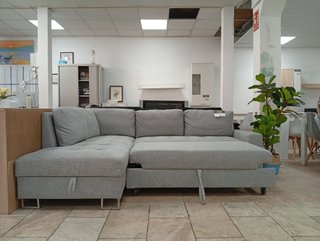 Sofá Cama Febe Gris Chaiselongue Arcón