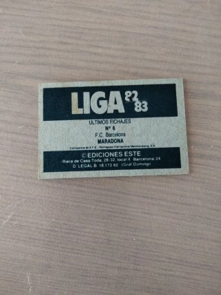 Cromo Maradona Liga Este Barcelona 82-83 Nuevo