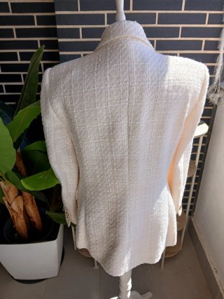 Chaqueta Zara Blanca Lanilla