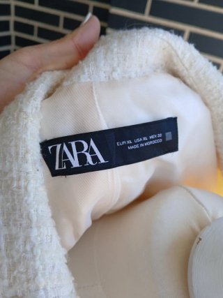 Chaqueta Zara Blanca Lanilla
