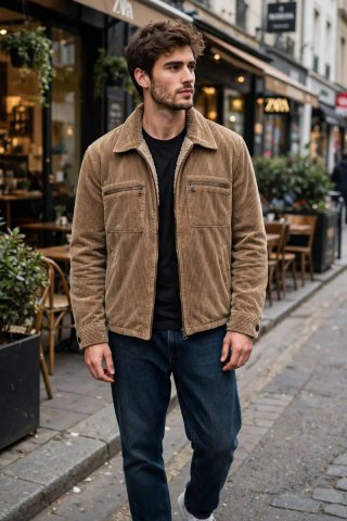 Chaqueta Zara Pana Borreguito Talla XXL Camel