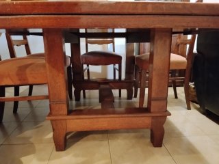 MESA Y SILLAS COMEDOR ROBLE AMERICANO