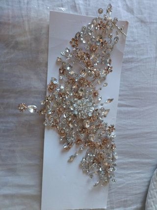 Tocado Novia Bodas Oro y Plata